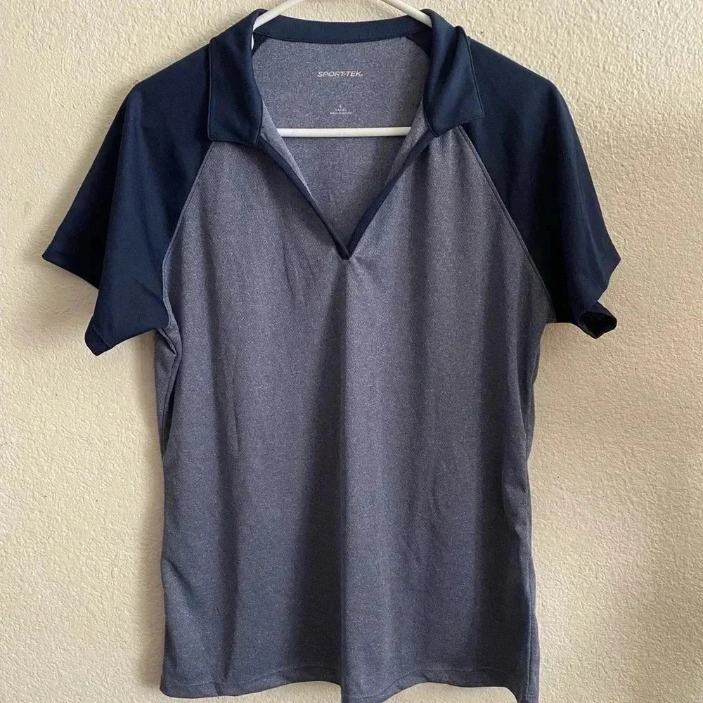 🆕 Sport-Tek Navy 2 Tones Polo Shirt L🆕